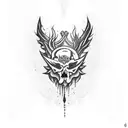 cuervo y candelabro tattoo design idea