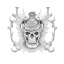 cuervo y candelabro tattoo design idea