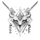 sword with a Gemini, Pisces, and Taurus sign included  tattoo design idea