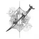 sword with a Gemini, Pisces, and Taurus sign included  tattoo design idea
