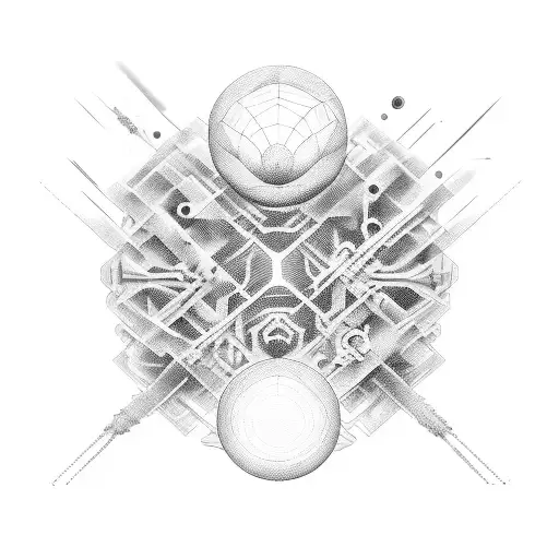 back with neural network tattoo design idea