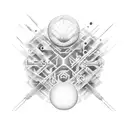 back with neural network tattoo design idea