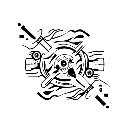 two car crash  tattoo design idea