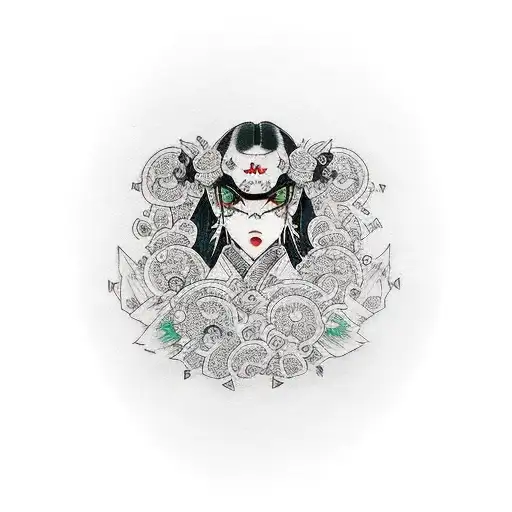 gamer goth girl tattoo design idea