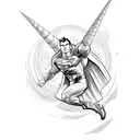 Superman and unicorn tattoo design idea