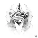 Superman and unicorn tattoo design idea