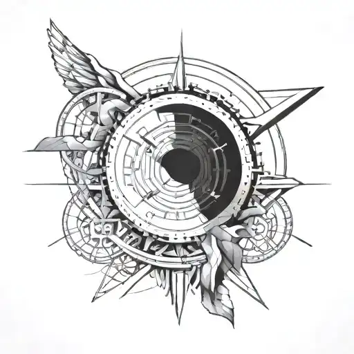 Create a tattoo that symbolizes the intersection of systems engineering and ancient civilizations tattoo design idea