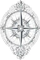 compass rose tattoo design idea