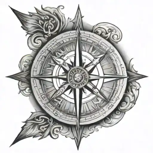 viking compass tattoo design idea