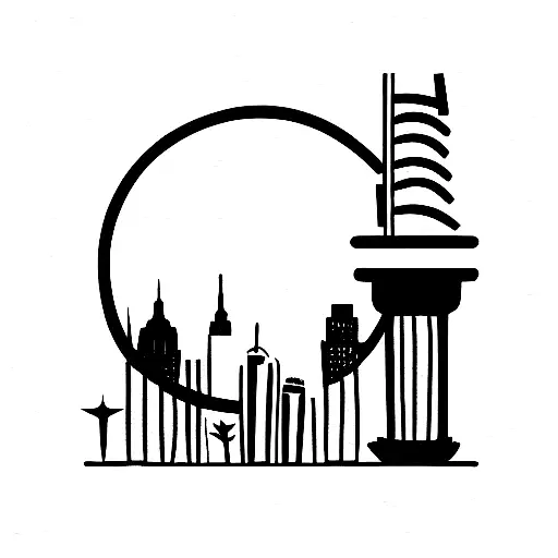 skyline of Milan  tattoo design idea