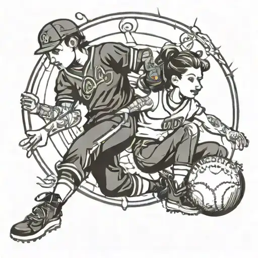 Cole and Quinn, baseball, gymnastics, football, dance  tattoo design idea