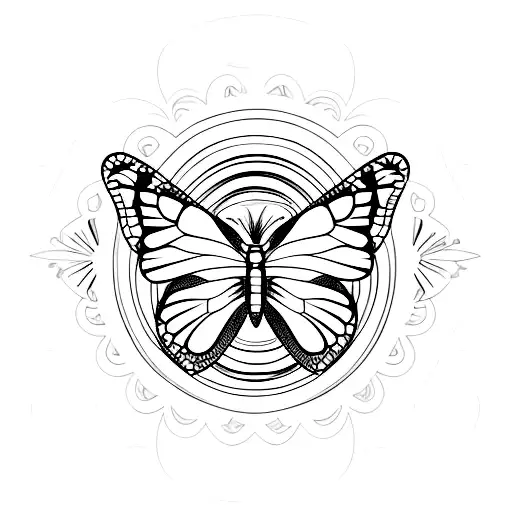 tramp stamp with butterfly and unique tattoo design idea