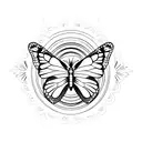 tramp stamp with butterfly and unique tattoo design idea