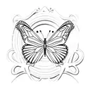 tramp stamp with butterfly and unique tattoo design idea