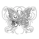 tramp stamp with butterfly and unique tattoo design idea