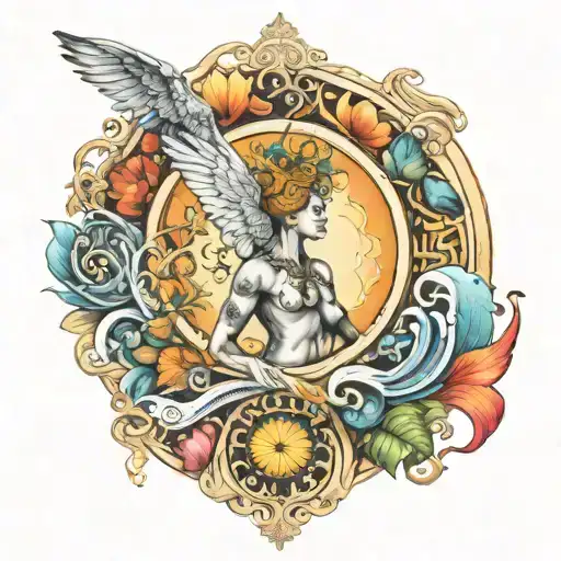 Karma is the ultimate purpose, it should show philosophy and Duality of the world. we are more than body and mind. peace tattoo design idea