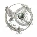 Good Karma, Peace, Duality of world, Mind-Body-Soul,Life is a circle, reincarnation  tattoo design idea