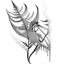 harp fern tattoo design idea