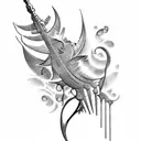 harp fern tattoo design idea