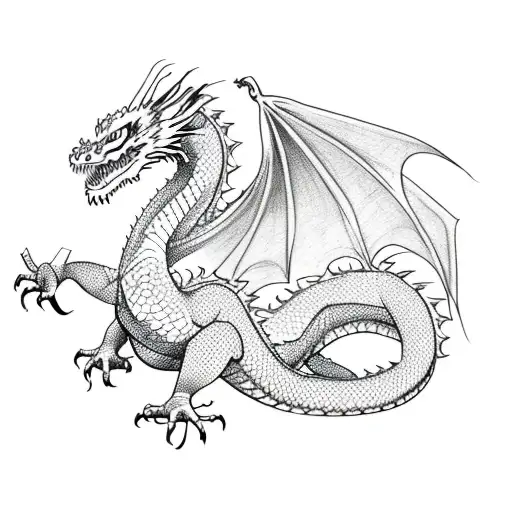 dragon with Cherry blossom tree  tattoo design idea