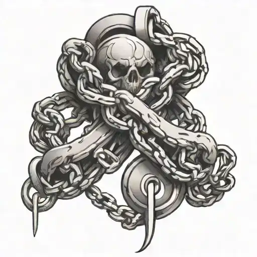 Whips and chains forming tattoo design idea