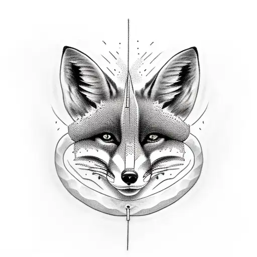 fox and snake tattoo design idea