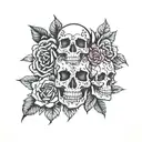 roses, mandala skulls tattoo design idea