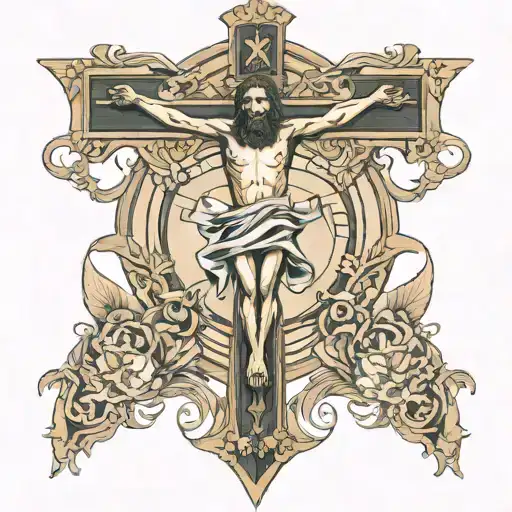 Crucifixion Cross tattoo design idea