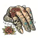 can you make a hand tatto but on the fingers it says lust in thug life font letters and a really good aesthetic hand tat tattoo design idea