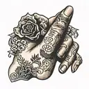 can you make a hand tatto but on the fingers it says lust in thug life font letters and a really good aesthetic hand tat tattoo design idea