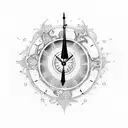 11:11, clock, cross, Akashic tattoo design idea