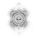 11:11 clock, cross, Akashic tattoo design idea