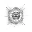 11:11 clock, cross, Akashic tattoo design idea