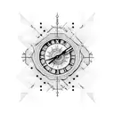 11:11, clock, cross tattoo design idea