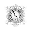 11:11, clock, cross tattoo design idea