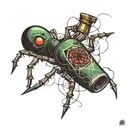 poison bottle spider web tattoo design idea