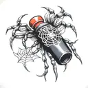 poison bottle spider web tattoo design idea