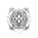 web of wyrd in wood line tattoo design idea