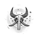 mammoth skull with a circle tattoo design idea