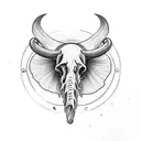 mammoth skull with a circle tattoo design idea