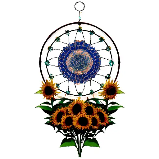 dream catcher and sunflowers  tattoo design idea