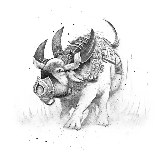 warrior boar tattoo design idea