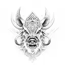 warrior boar tattoo design idea