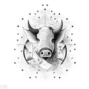 cosmic boar tattoo design idea