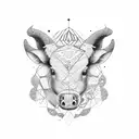 cosmic boar tattoo design idea