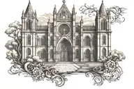 gothic cathedral tattoo design idea