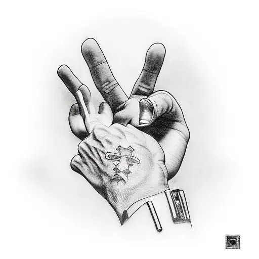 west side hand sign tattoo