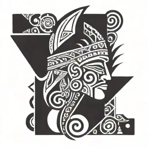 taino  polynesian full sleeve tattoo design idea