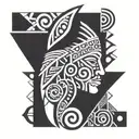 taino  polynesian full sleeve tattoo design idea