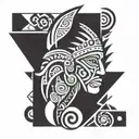 taino  polynesian full sleeve tattoo design idea